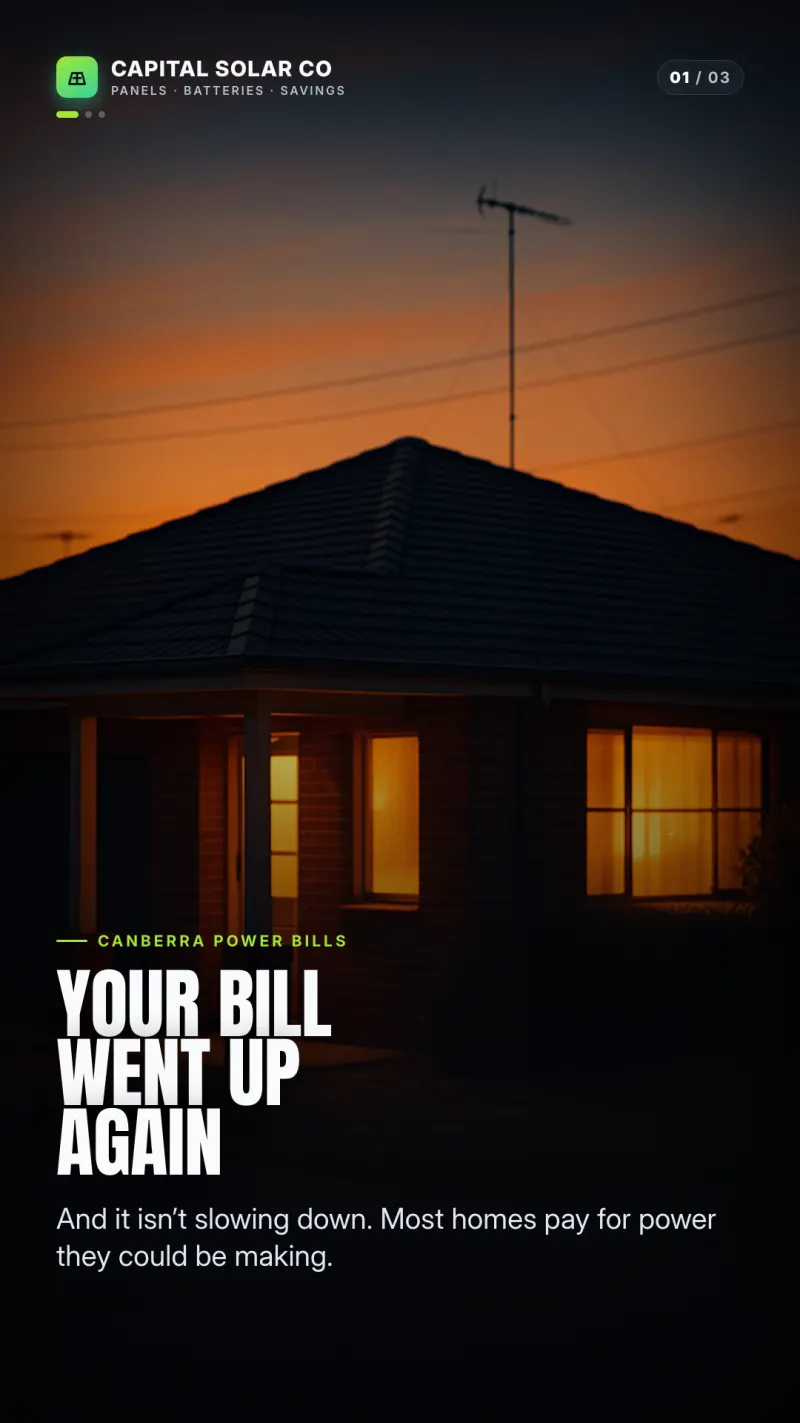 Solar concept ad, opening slide.
